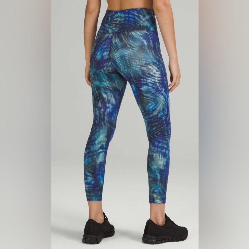 NWOT Lululemon Wunder Train High-Rise Tight 25 Foil Shapeshifter Flux Bl…